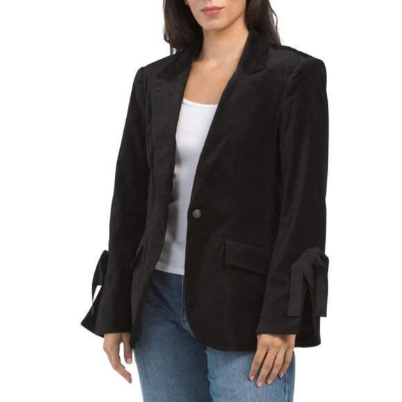 CINQ A SEPT Black Velvet Lou Blazer